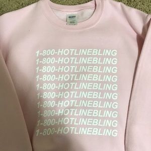 Hotline bling pink Gildan crewneck. Never worn
